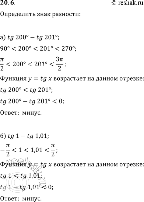    :) tg 200 - tg 201;	) tg 2,2 - tg 2,1;) tg 1 - tg 1,01;	) tg 3/5 - tg...