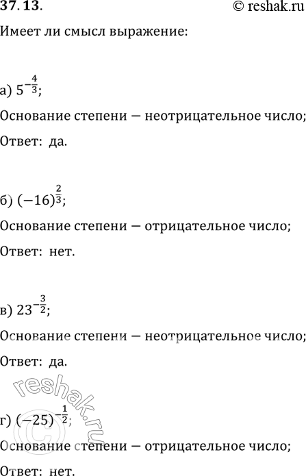  37.13    :) 5^-4/3;) (-16)^2/3;) 23^-3/2;)...