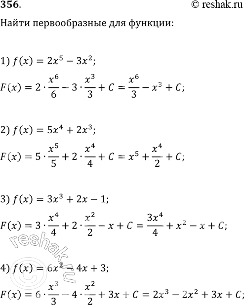      (356363).356. 1) 25 - 32; 2) 54 + 23;	3) 33 + 2 - 1;4) 62 - 4 + 3;	5) 2/x + 3/x2;	6) 4  3   x - 6...