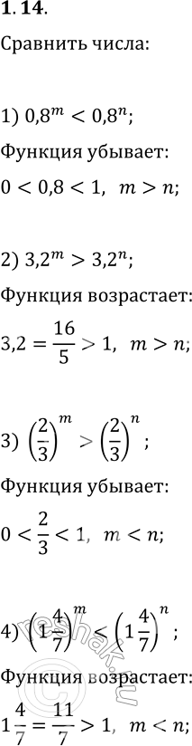  1.14.   m  n, :1) 0,8^m(2/3)^n;2) 3,2^m>3,2^n;   4) (1...