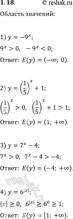  1.18.    :1) y=-9^x;   2) y=(1/5)^x+1;   3) y=7^x-4;   4)...