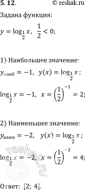  5.12.       y=log_(1/2) x  -1,   ...