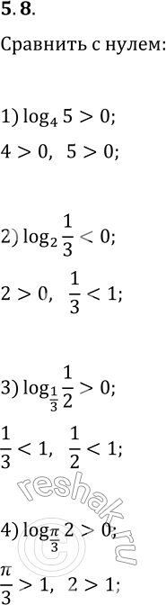  5.8.   :1) log_4 5;   2) log_2 (1/3);   3) log_(1/3) (1/2);   4) log_(?/3)...