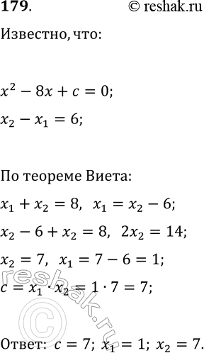  179.     x^2-8x+c=0  6  .     ...