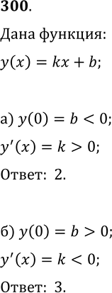  300.   9     y=ax+b.   :1) k>0, b>0;   3) k0;2) k>0,...