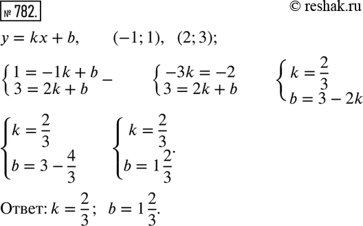  782.   y=kx+b.    k  b      (-1;1) ...