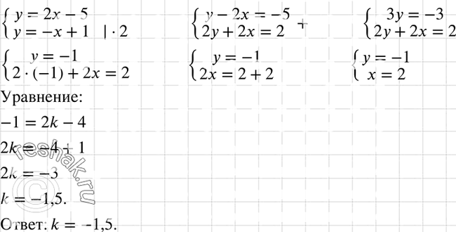     k   = kx - 4      y = 2-5  y =...