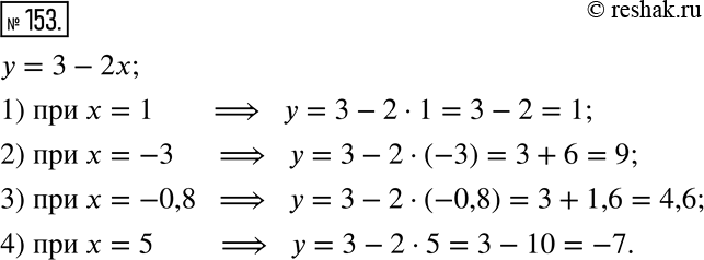  153.     = 3 - 2.   , :1) x = 1;    3) x = -0,8;2) x = -3;   4) x =...