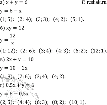  577.     ,   :) x+y=6; ) xy=12; ) 2x+y=10; ) 0,5x+y=6....