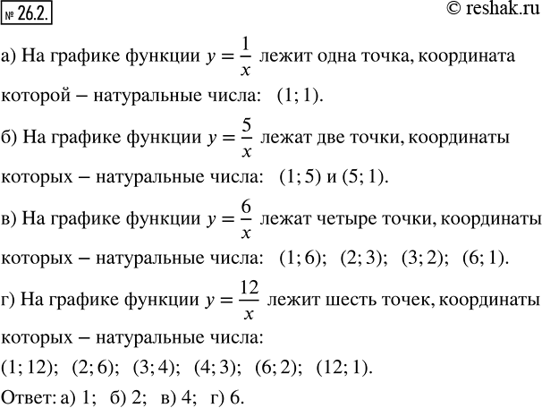  26.2.  ,     ,    :)  = 1/x;   )  = 5/x;   )  = 6/x;   )  =...