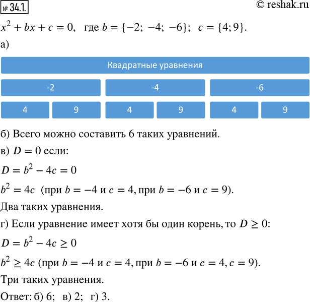  34.1.         ^2 + b +  = 0.  b     -2, -4, -6,    ...