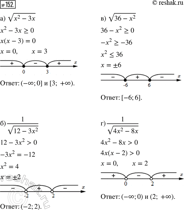  151. )  (x2-3x);) 1/ (12-3x2);)  (36-x2); ) 1/ (4x2-8x)....