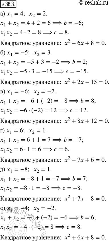  38.3.   ,     : ) x_1 = 4; x_2 = 2;     ) x_1 = 6; x_2 = 1;) x_1 = -5; x_2 = 3;    ) x_1 = -8; x_2...