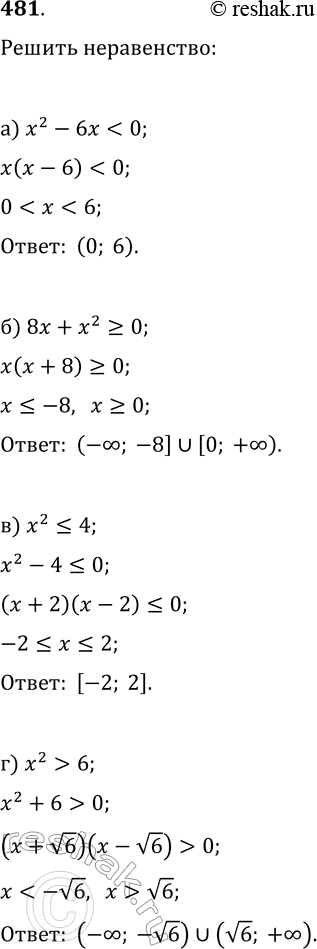  481.  :) 2 - 6 < 0; ) 8 + 2 >= 0; ) 2 ...