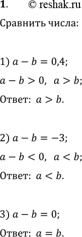  1.     b, :1)  - b = 0,4; 2)  - b= -3; 3)  -  =...