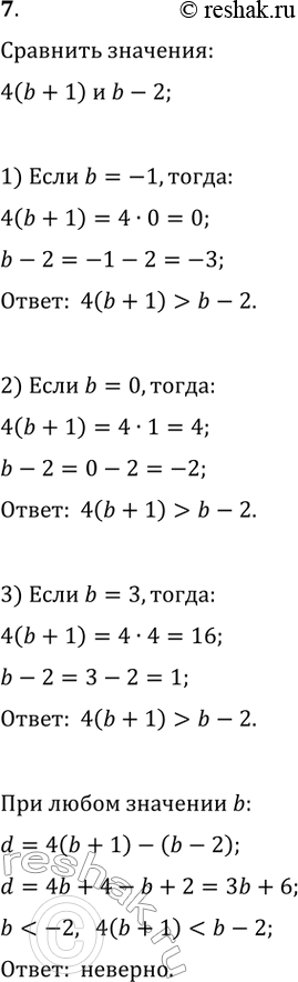  7.    4(b + 1)  b - 2   b, :1) -1; 2) 0; 3) 3.  ,     b   4(b + 1)...