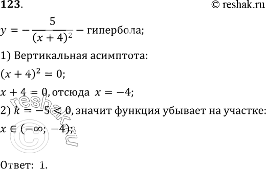  123.      = -5/(x+4)2.1) (-; -4);	2) (-4;	+);	3) (-; 0);	4) (-;+...