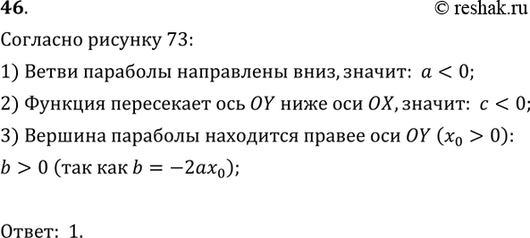  46.   73      - 2 + b + .    , b  .1)  < , b > 0,  < 0;	2)  < 0, b < 0,  <...