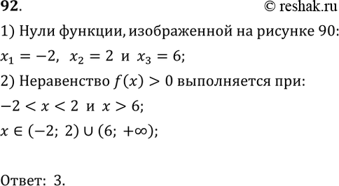  92.   90     = f(x).       f(x) > 0?1) (-2; 2);	2) (6; 7];	3) (-2;	2)  (6; +...