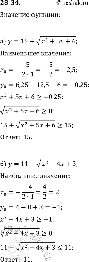  28.34. :)    y=15+v(x^2+5x+6);)   ...