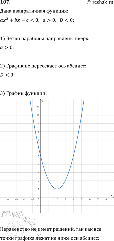  107.      ,   ^2 +  +  < 0  > ...