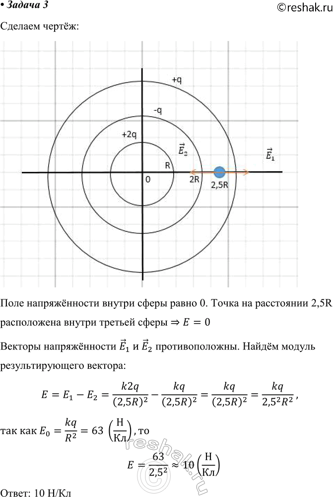  3.     R, 2R  3R        q1 = +2q, q2 = -q  q3 = +q .  ...