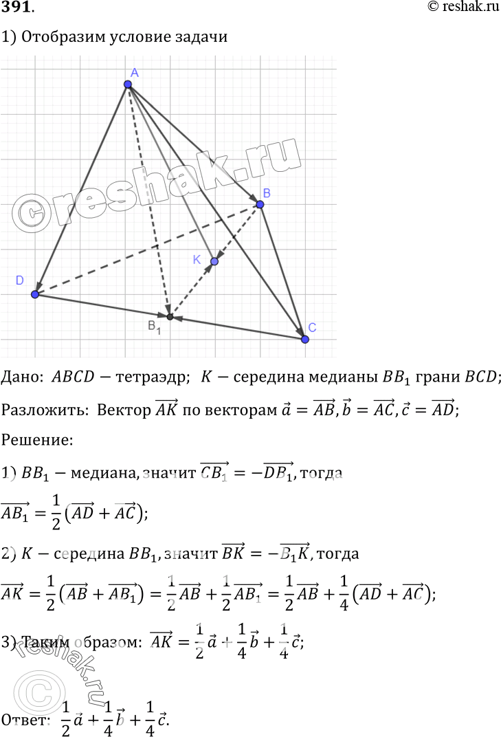  391 B  ABCD  K    BB1  BCD.  AK    = AB, b - AC,  -...