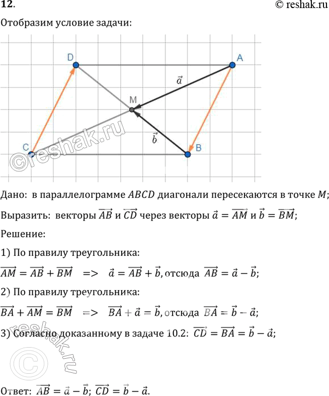  12.   ABCD     .     CD    = AM, b =  (....