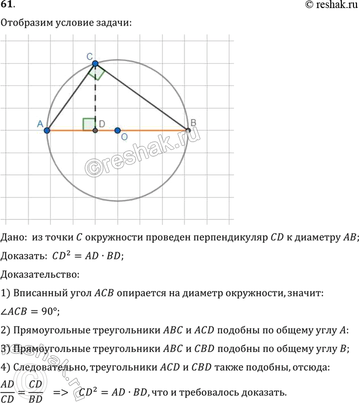  61.       CD   . ,  CD2 = AD * BD.:    C    CD  ...