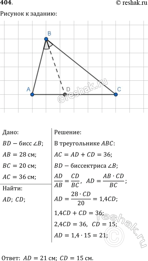  404.  BD    ,  = 28 ,  = 20 ,  = 36 .   AD ...