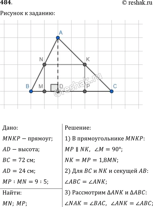  484.    ,   = 72 , AD  , AD = 24 .      MNKP ,        ,...