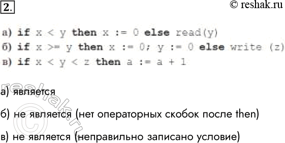  2.      ?) if  <  then  := 0 else read()) if  >=  then  := 0;  := 0 else write (z)...