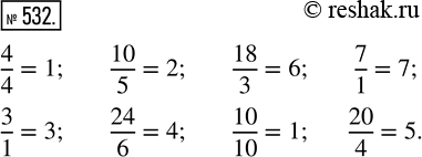  532.     : 4/4, 10/5, 18/3, 7/1, 3/1, 24/6,...