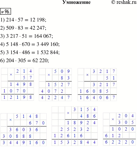  96.  :1) 21457;    3) 3 21751;     5) 3 154486;2) 50983;    4) 5 148670;    6)...