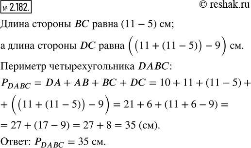  2.182.         :  DABC   DA  10 ,    AB - 11 .  BC...