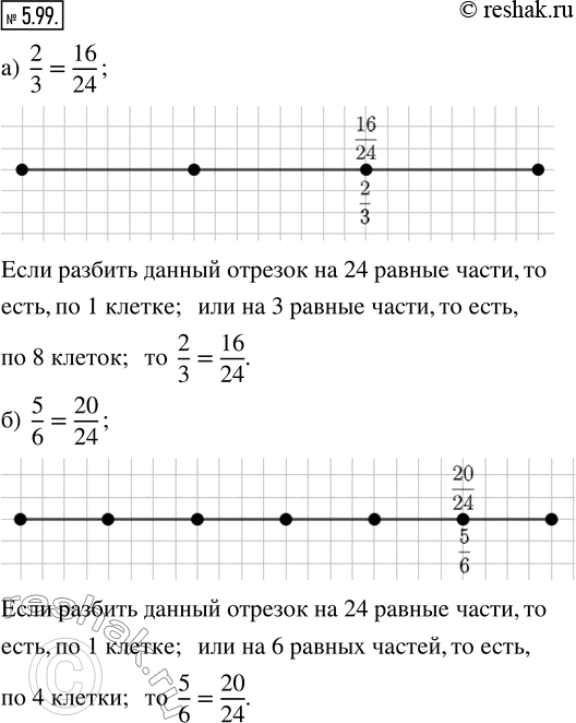  5.99.  ,  24 .  , , : ) 2/3 = 16/24;   ) 5/6 =...