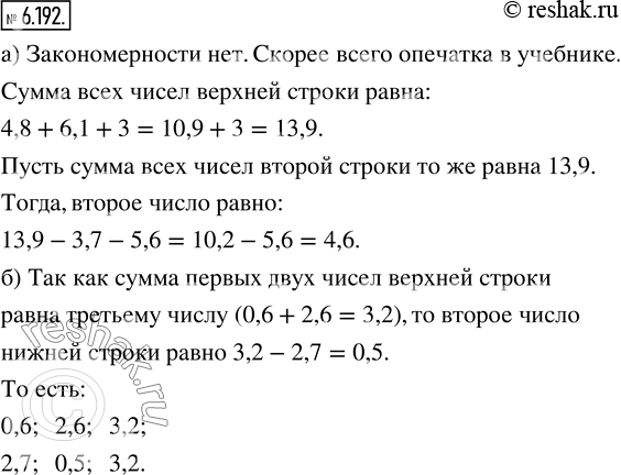  6.192.  .      .4,8  6,1  3               0,6  2,6  3,23,7       5,6             2,7      ...