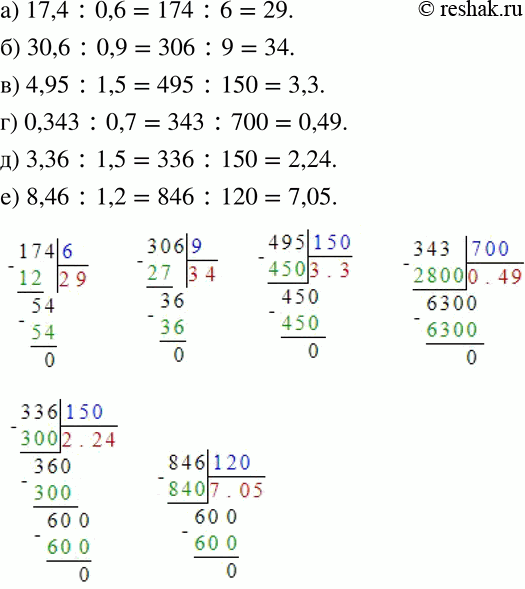  232   ( 232234).) 17,4	: 0,6;		) 30,6	: 0,9;		) 4,95 : 1,5;) 0,343 : 0,7;) 3,36 : 1,5;) 8,46 :...