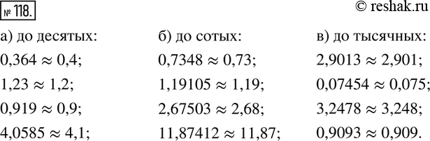  118.   :)  :    0,364;   1,23;     0,919;    4,0585; )  :      0,7348;  1,19105;  2,67503;  11,87412; )  :  ...