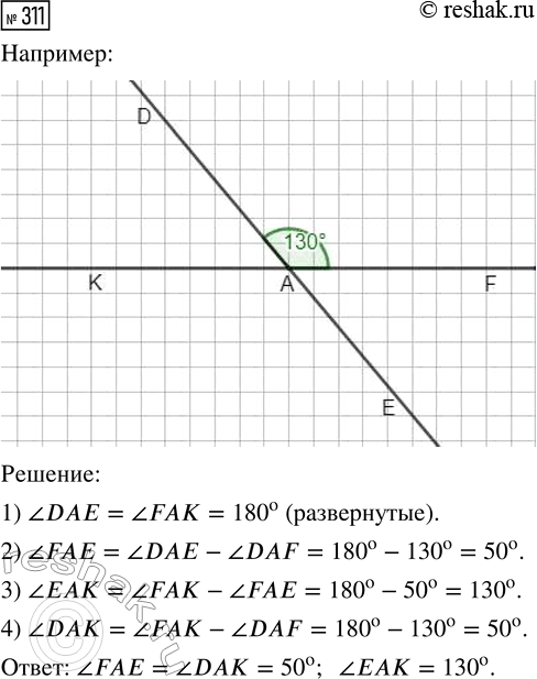  311.        DE  FK ,  ?DAF = 130.     FAE,  ...