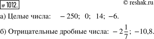  1012.   0,13, 2/9, -250, -2 1/7, 0, -10,8, 14, 1,25, -6. :)  ; )  ...