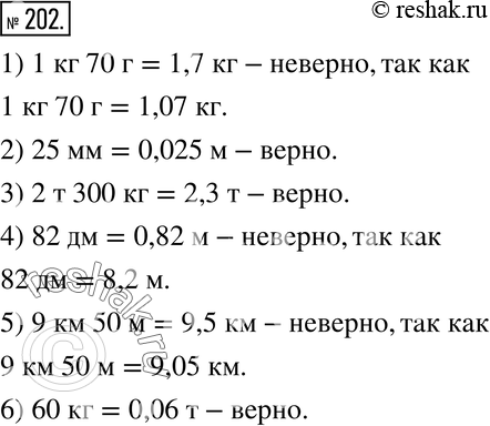  202.   .       :1) 1  70  = 1,7 ;2) 25  = 0,025 ;3) 2  300  = 2,3 ;4) 82  =...