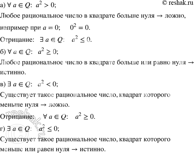  140.    ,    .     :) ? a?Q:  a^2>0; ) ? a?Q:   a^2?0; ) ? a?Q:  ...