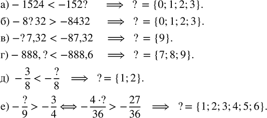     ,      ,    :) -1524 < -152?;    ) -?7,32 < -87,32;   ) -3/8 <...