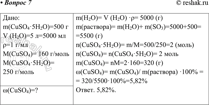  7  5    500   .      (II)   .:m(CuSO45H2O)=500 V (H2O)=5 =5000 =1...